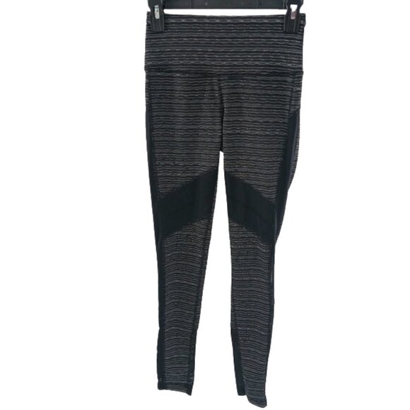 90 Degree Reflex Black Leggings Athleisure Wave Striped Mesh Womens Size XS - Picture 1 of 5